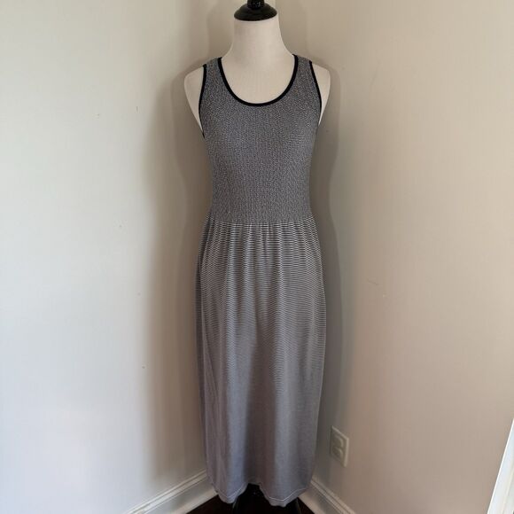 Lark & Grey Dresses & Skirts - Lark & Grey Maxi Dress S Pullover Sleeveless Smocked Black Stripe Tank Stretchy